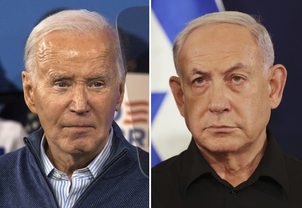 Joe Biden och Benjamin Netanyahu. 