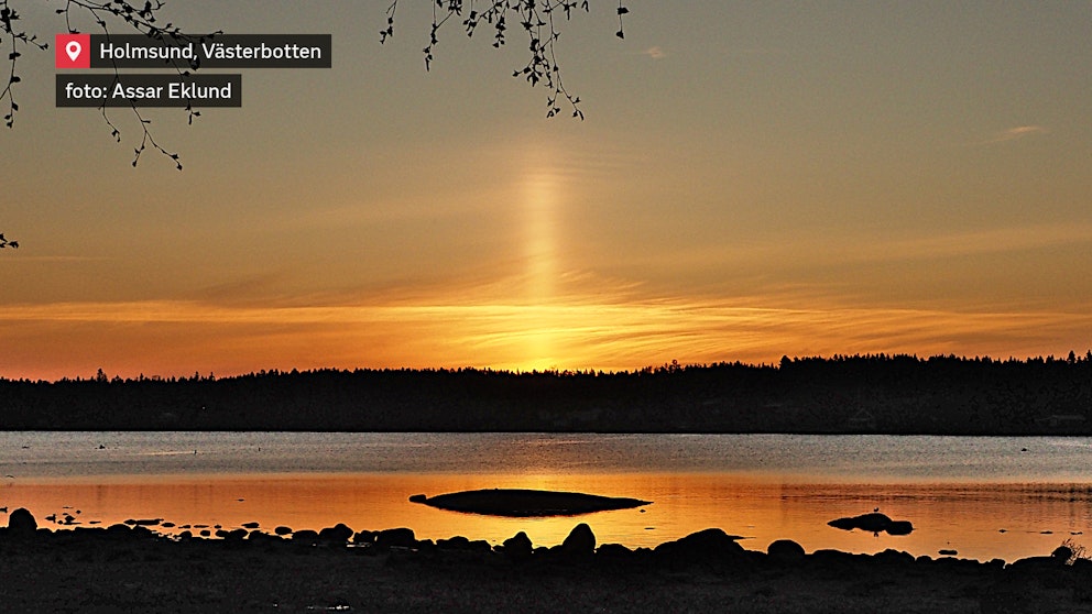 Solen på väg upp över Holmsund i Västerbotten den 23 maj. Foto Assar Eklund.