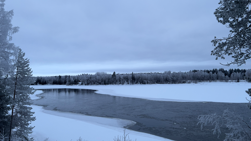 Börjelsbyn Kalixälven, Norrbotten den 6/1. Foto: Ulrica Carlsson