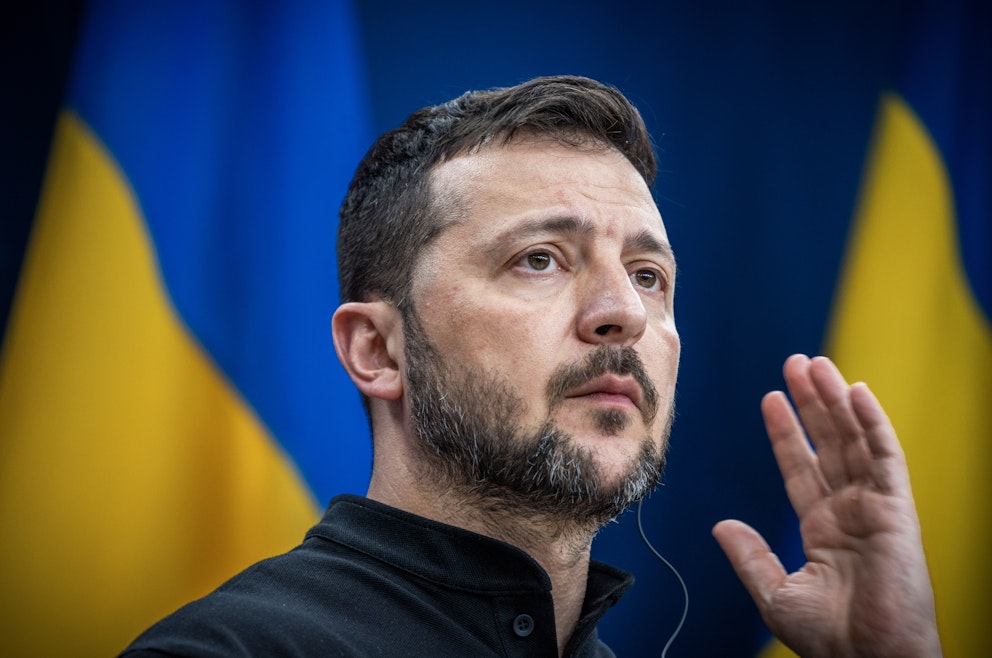 Närbild på  Volodymyr Zelenskyj