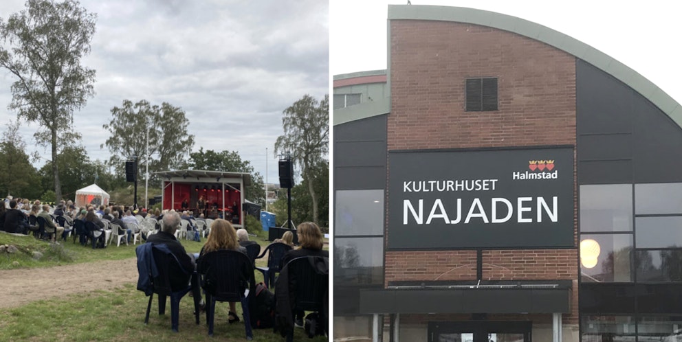 Till vänster en bild från Galgbergsfestivalen under fredagen och till höger Najaden.