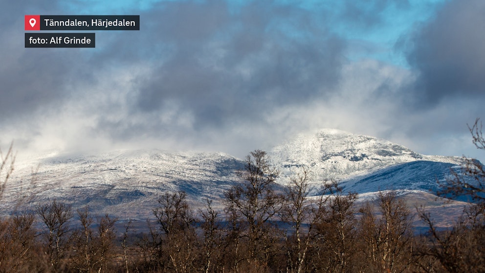 Snö på Skarsfjället idag 26 september. Foto Alf Grinde Funäsdalen