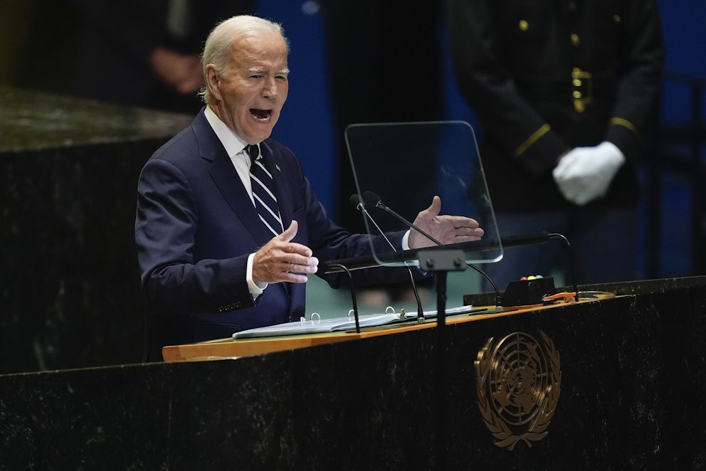 USA:s president Joe Biden i FN:s generalförsamling