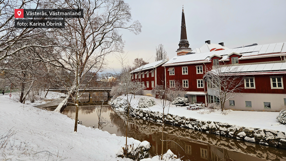 Snön kom åter till Västerås.