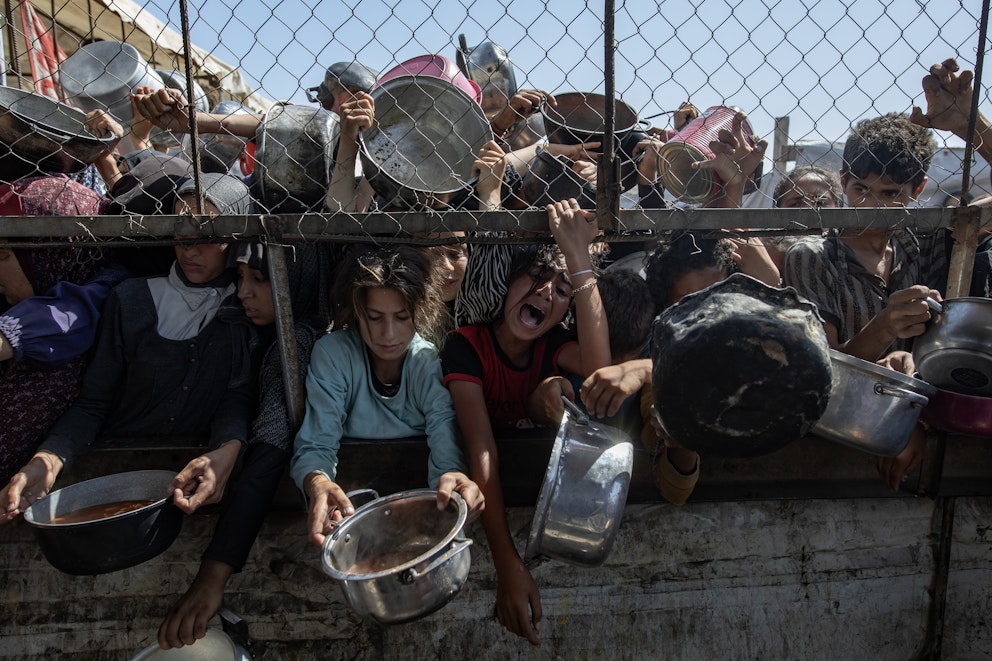 matutdelning i Gaza