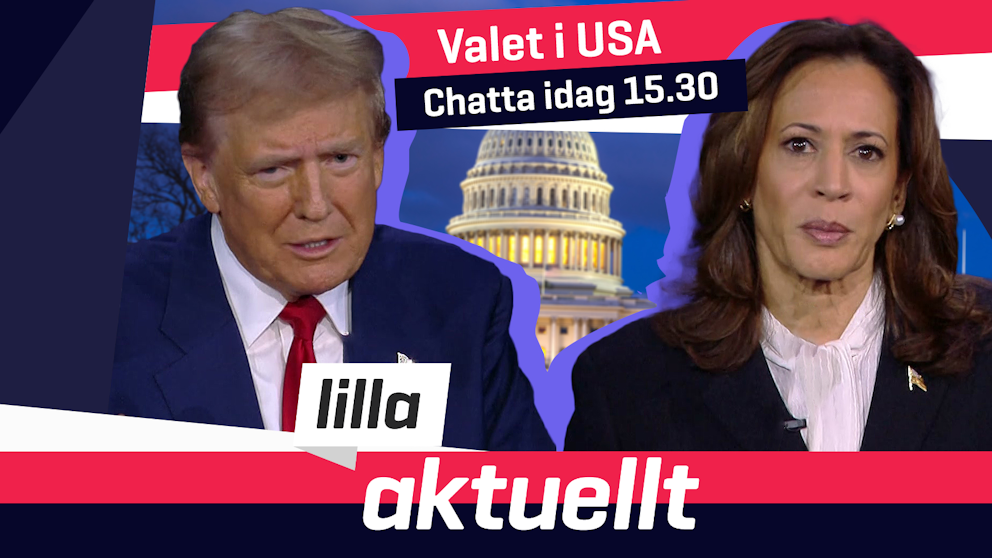 Donald Trump och Kamala Harris bredvid varandra i en kollagebild.