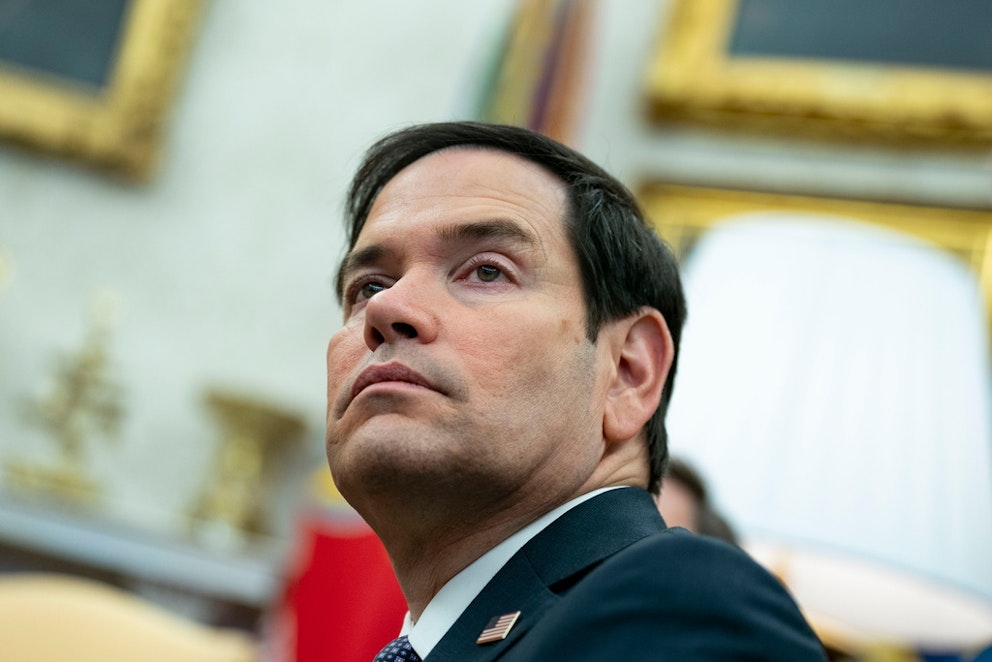 USA:s utrikesminister Marco Rubio i närbild.